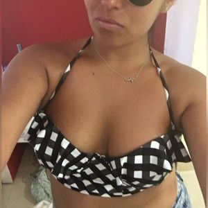Checkered swim top